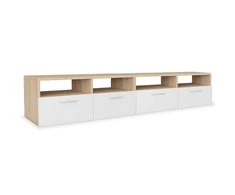 TV staliukas TV spintelės, 2vnt., ąžuolo/baltos, 95x35x36cm, mediena