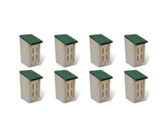 276007 Butterfly Houses 8 pcs Wood 14x15x22 cm (2x41291)