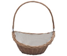 286987 Firewood Basket with Handle 57x46,5x52 cm Brown Willow