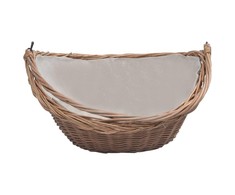286987 Firewood Basket with Handle 57x46,5x52 cm Brown Willow