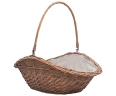 286988 Firewood Basket with Handle 60x44x55 cm Natural Willow