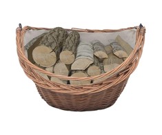 286988 Firewood Basket with Handle 60x44x55 cm Natural Willow