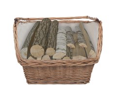 286989 Firewood Basket with Handle 61,5x46,5x58 cm Brown Willow