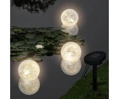 3 LED Tvenkinio Šviestuvai Plaukiojantys Burbulai su Saulės Elementais