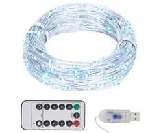 300 LED lempučių girlianda, šaltos baltos spalvos, 30m