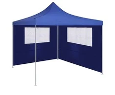 Šoninė pavėsinės siena su langais, mėlynos spalvos, 4x2m