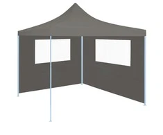 Šoninė pavėsinės siena su langais, antracito spalvos, 4x2m