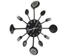 Sieninis laikrodis, juodas, 40cm, aliuminis