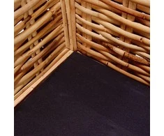 Trivietė sofa, natūralus ratanas
