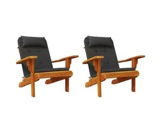Adirondack kėdės pagalvėlės, 2vnt., juodos, oksfordo audinys