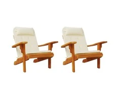 Adirondack kėdės pagalvėlės, 2vnt., kreminės, oksfordo audinys