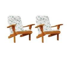 Adirondack kėdės pagalvėlės, 2vnt., oksfordo audinys, su lapais