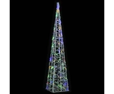 Akrilinė LED dekoracija kūgis, įvairiaspalvis, 90cm