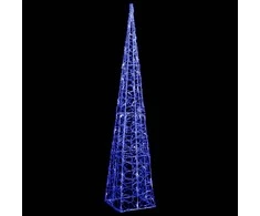 Akrilinė LED dekoracija kūgis, mėlynos spalvos, 120cm