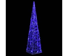 Akrilinė LED dekoracija kūgis, mėlynos spalvos, 60cm