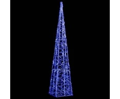 Akrilinė LED dekoracija kūgis, mėlynos spalvos, 90cm