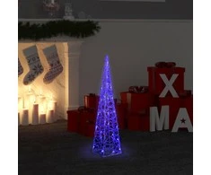 Akrilinė LED dekoracija kūgis, mėlynos spalvos, 60cm