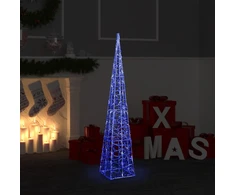 Akrilinė LED dekoracija kūgis, mėlynos spalvos, 120cm