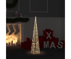 Akrilinė LED dekoracija kūgis, šiltos baltos spalvos, 90cm