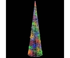Akrilinė LED dekoracija piramidė, įvairių spalvų, 120cm