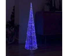 Akrilinė LED dekoracija piramidė, mėlynos spalvos, 120cm
