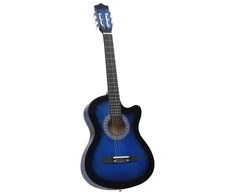 Klasikinė gitara, šešėliuotos mėlynos spalvos, 38", 6 stygos