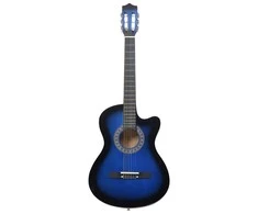 Klasikinė gitara, šešėliuotos mėlynos spalvos, 38", 6 stygos