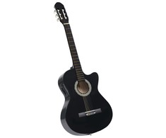 Klasikinė gitara su ekvalaizeriu, juodos spalvos, 6 stygos