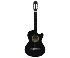 Klasikinė gitara su ekvalaizeriu, juodos spalvos, 6 stygos