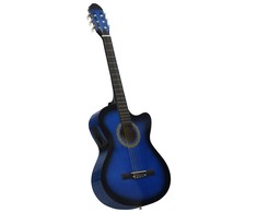 Klasikinė gitara su ekvalaizeriu, mėlynos spalvos, 6 stygos