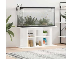 Akvariumo stovas, baltas, 120x40x60cm, mediena, blizgus
