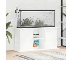 Akvariumo stovas, baltos spalvos, 121x41x58cm, apdirbta mediena