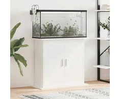 Akvariumo stovas, baltos spalvos, 81x36x73cm, apdirbta mediena