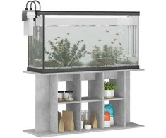 Akvariumo stovas, betono pilkas, 120x40x60cm, apdirbta mediena