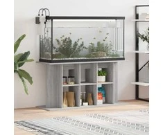 Akvariumo stovas, betono pilkas, 120x40x60cm, apdirbta mediena