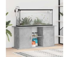 Akvariumo stovas, betono pilkas, 121x41x58cm, apdirbta mediena