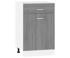 Apatinė spintelė su stalčiumi, pilka, 50x46x81,5cm, mediena