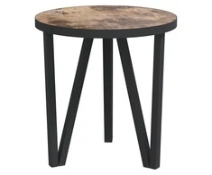 Arbatos staliukas, juodas ir geltonas, 35cm skersmens, MDF