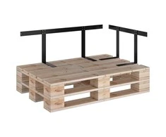 Atlošas sofai iš palečių, juodas, 110cm, geležis