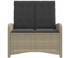 Atlošiamas sodo suoliukas su pagalvėlėmis, pilkas, poliratanas