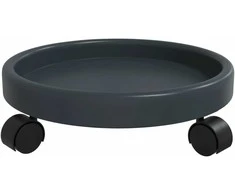 Augalų padėklai su ratukais, 2vnt., pilki, 34cm skersmens, 35kg