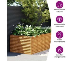 Aukštas sodo lovelis, 479x100x69cm, Corten plienas
