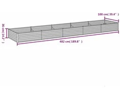 Aukštas sodo lovelis, 482x100x36cm, Corten plienas