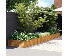 Aukštas sodo lovelis, 482x100x36cm, Corten plienas