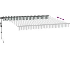 Automatinė ištraukiama markizė, antracito ir balta, 350x250cm