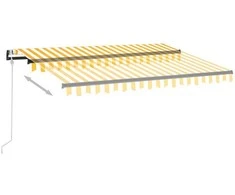 Automatinė ištraukiama markizė, geltona/balta, 350x250cm