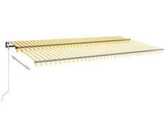 Automatinė ištraukiama markizė, geltona ir balta, 600x350cm