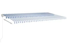 Automatinė ištraukiama markizė, mėlyna/balta, 600x350cm