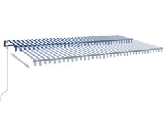 Automatinė ištraukiama markizė, mėlyna/balta, 600x350cm