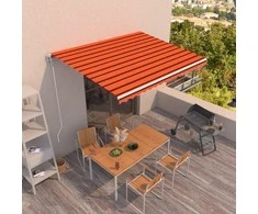 Automatinė ištraukiama markizė, oranžinė ir ruda, 450x350cm